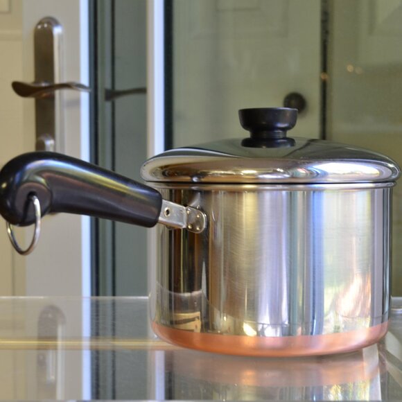 REVERE WARE 3 Qt Copper Bottom Pot With Lid - Picture 1 of 12